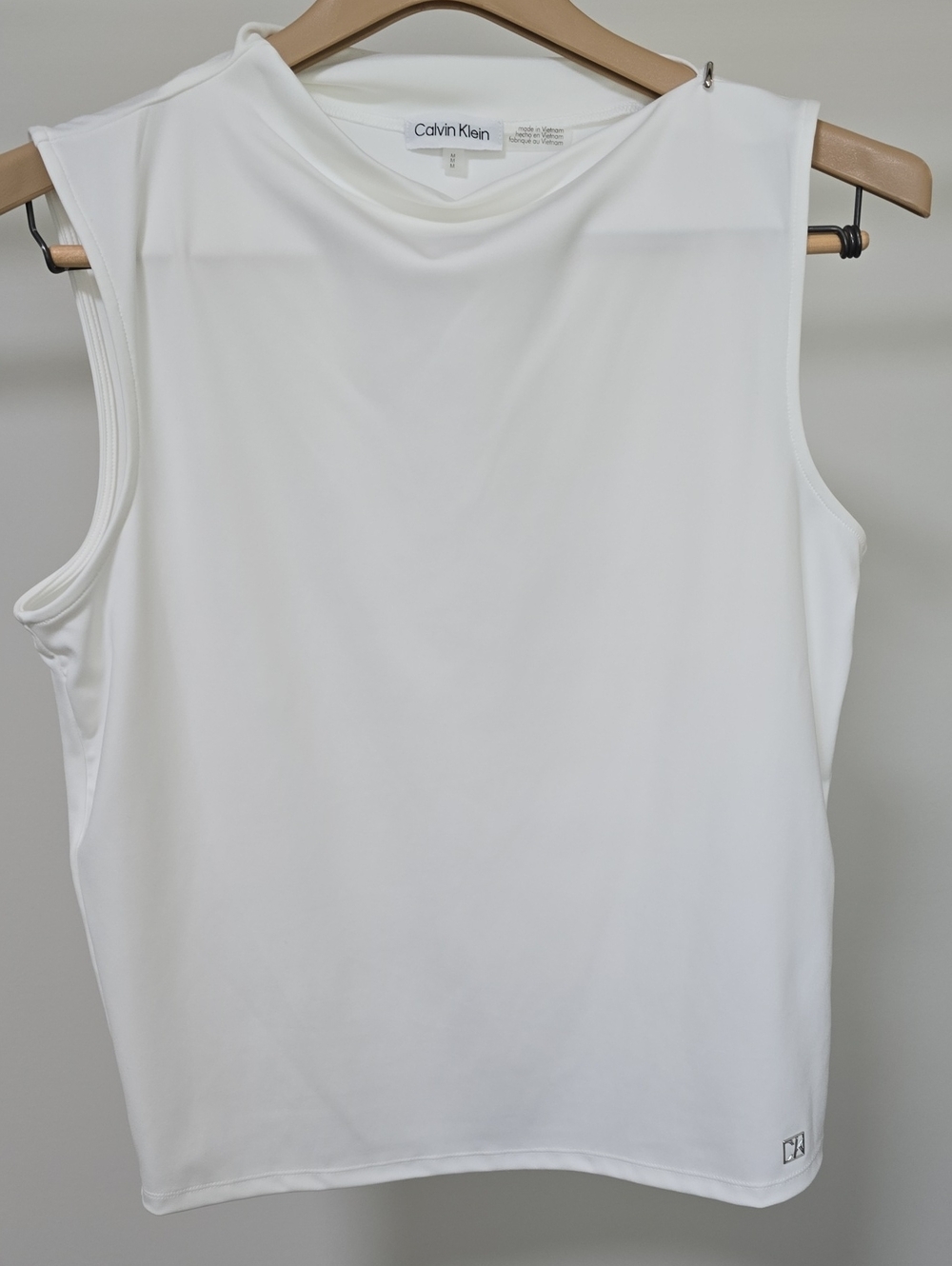 Calvin Klein White Sleeveless Crewneck Tank
